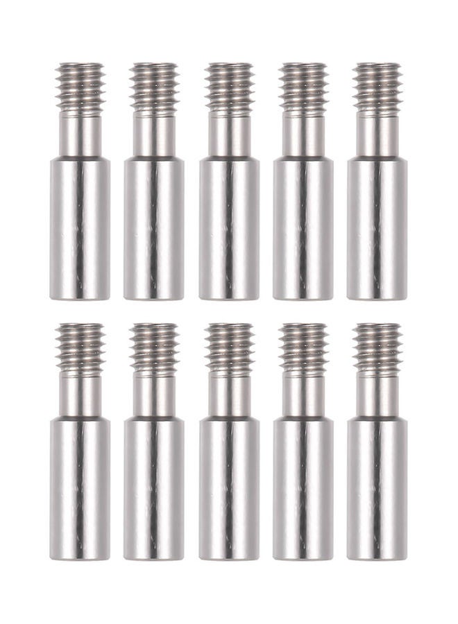 Creality 3D - 10-Piece Set 3D Printer Stainless Steel Heat Break Nozzle Throat Silver - Image 1