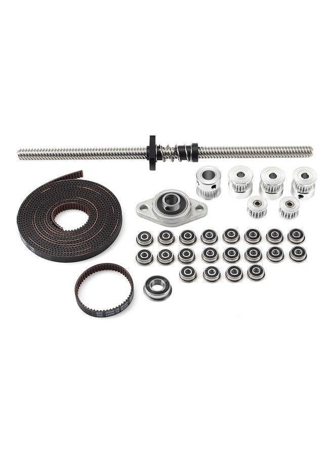 GT2 Timing Belt Drive Kit With Bearing Pulley Wheel Idler Shaft For 3D Printer Black 