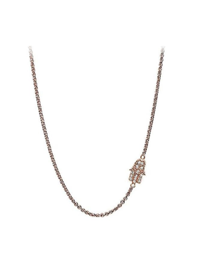 GemStar USA 925 Sterling Silver Cubic Zirconia Studded Chain Necklace 