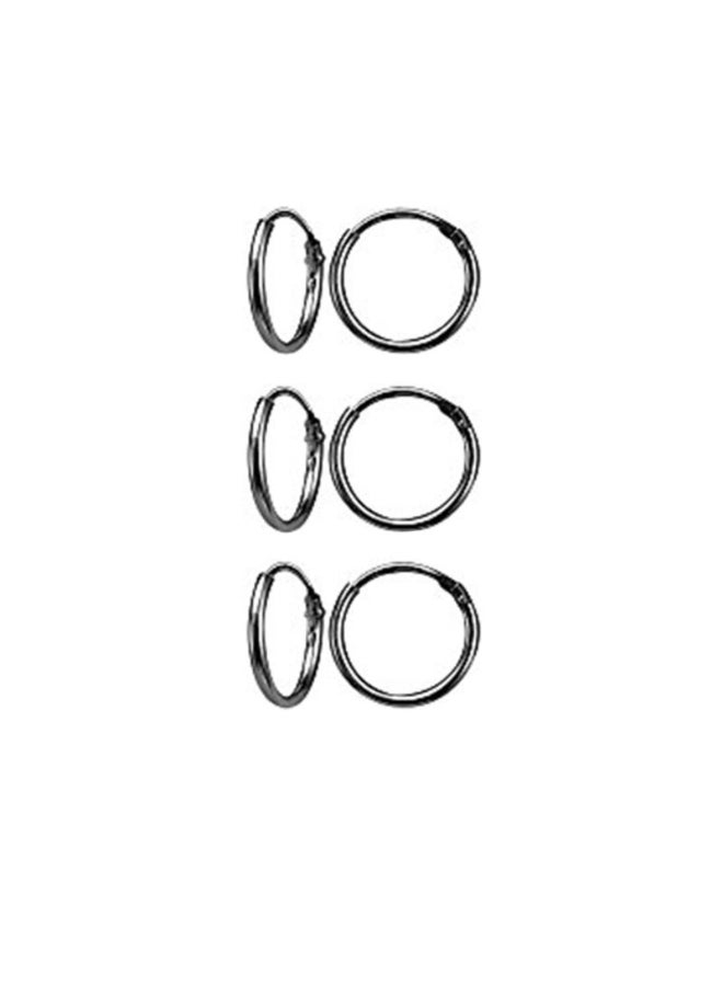 Hoops 4 Less Pack Of 3 Sterling Silver Hoop Earrings