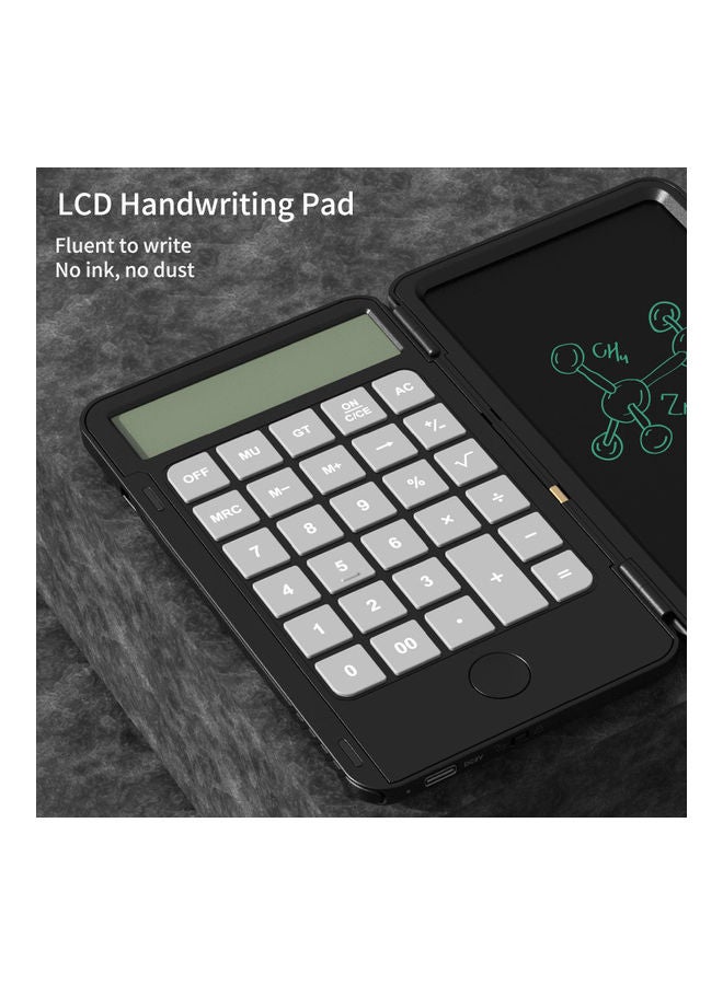 Foldable Calculator With Writing Tablet White  - Image 3