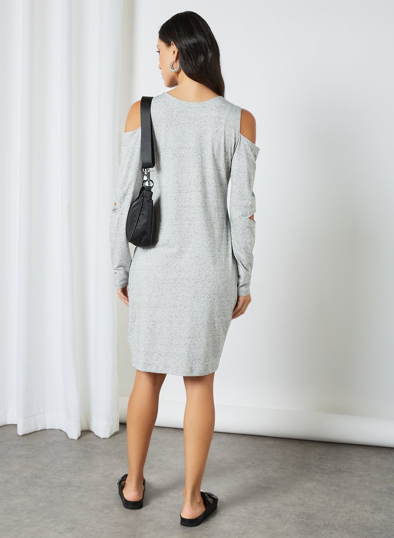 Aila Fashionable Casual Mini Dress Grey  - Image 3