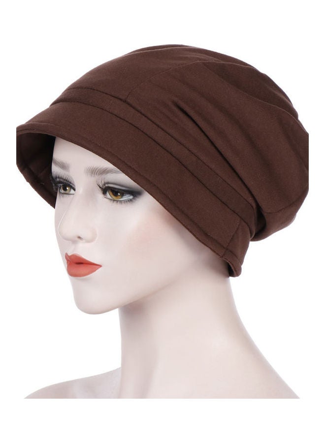 Solid Pattern Fashion Hat Brown