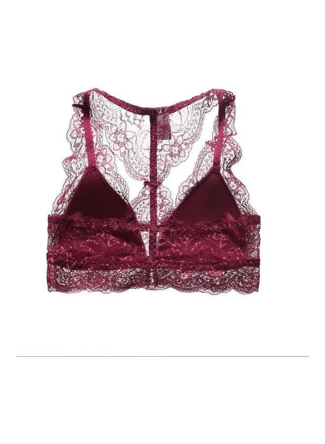 Generic - Lace Detail Bra And Brief Set Red - Image 1