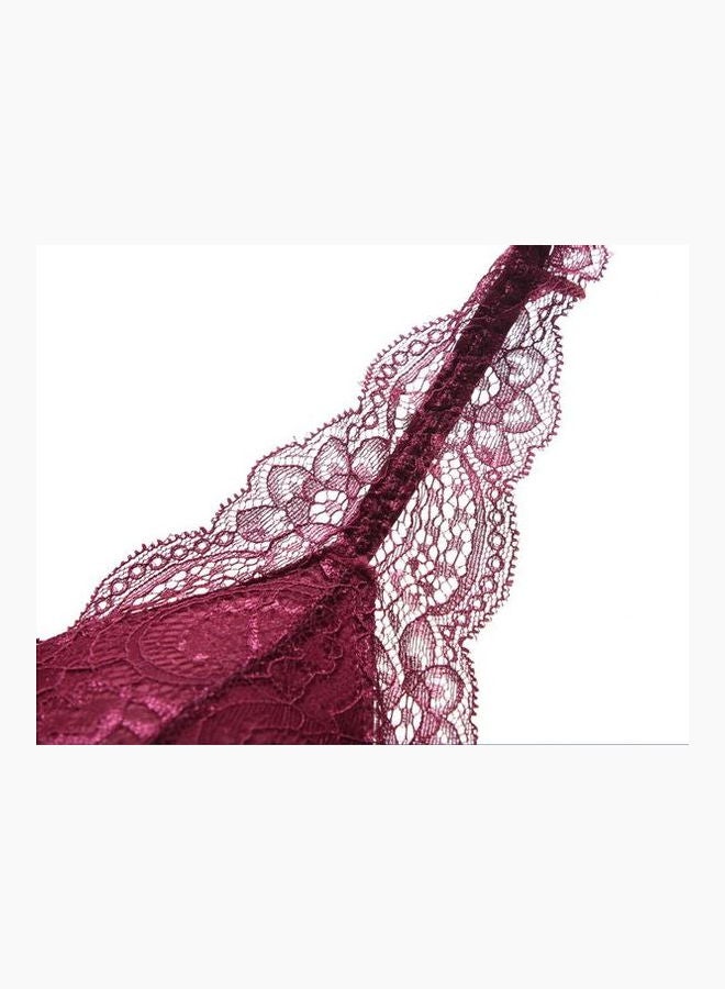 Generic - Lace Detail Bra And Brief Set Red - Image 1