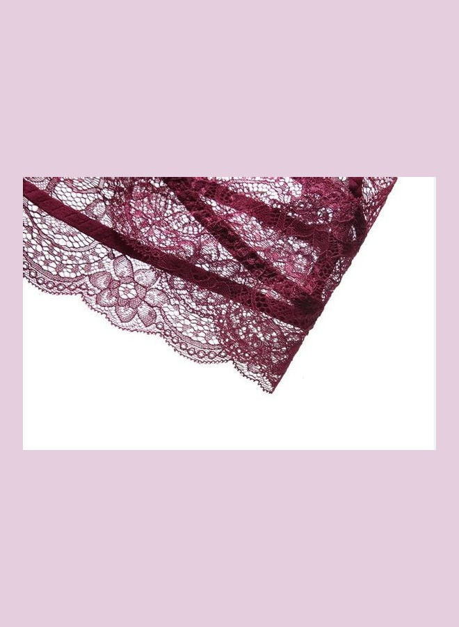 Generic - Lace Detail Bra And Brief Set Red - Image 1