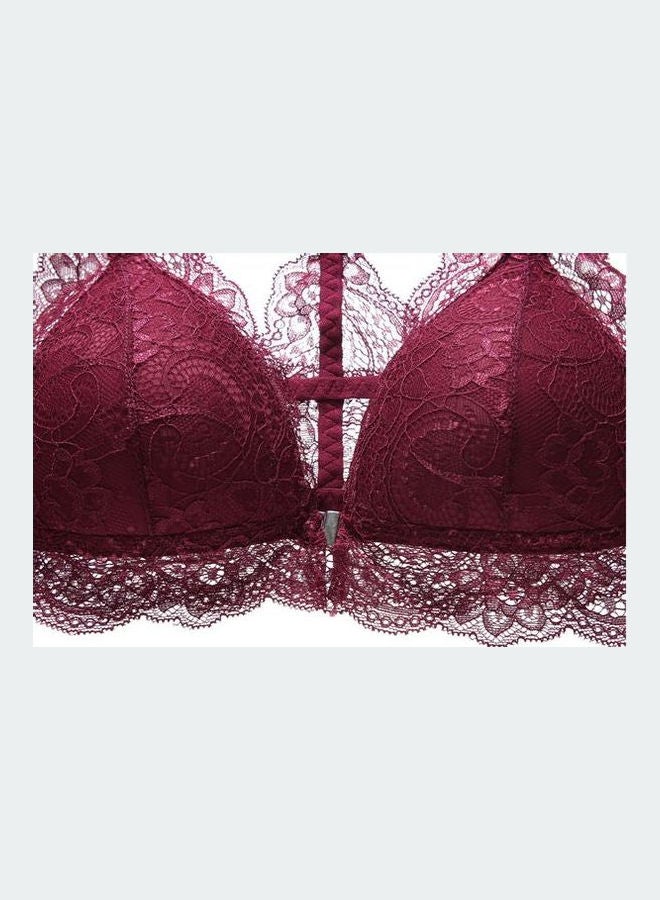 Generic - Lace Detail Bra And Brief Set Red - Image 1