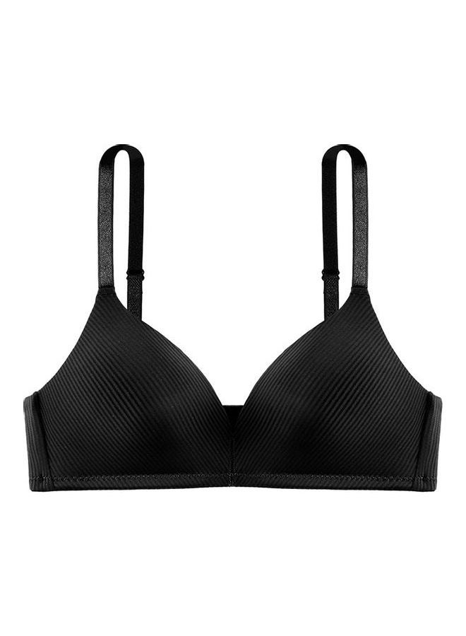 Striped Detail Seamless Bralette Black 