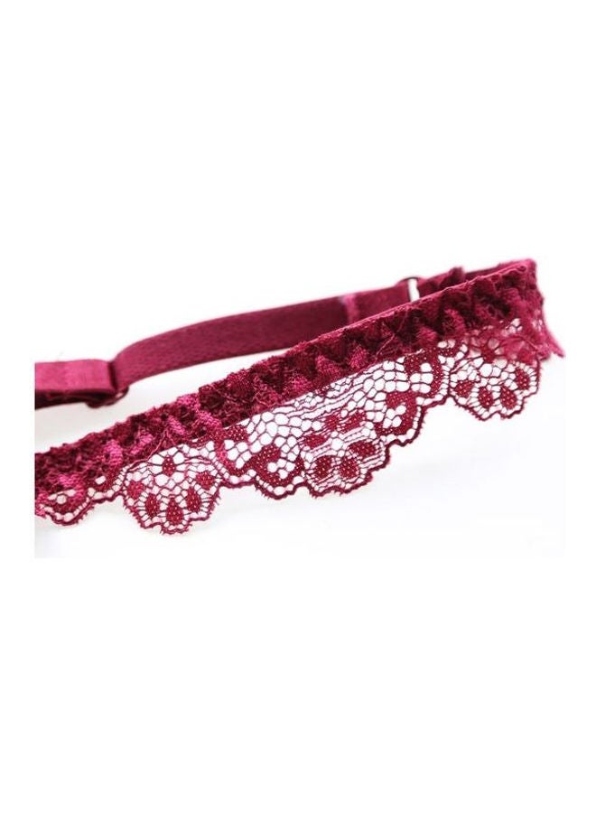 Women's Solid Color Lace 3/4 Cup Comfy Beauty Back Thin Bralette Red  - Image 4