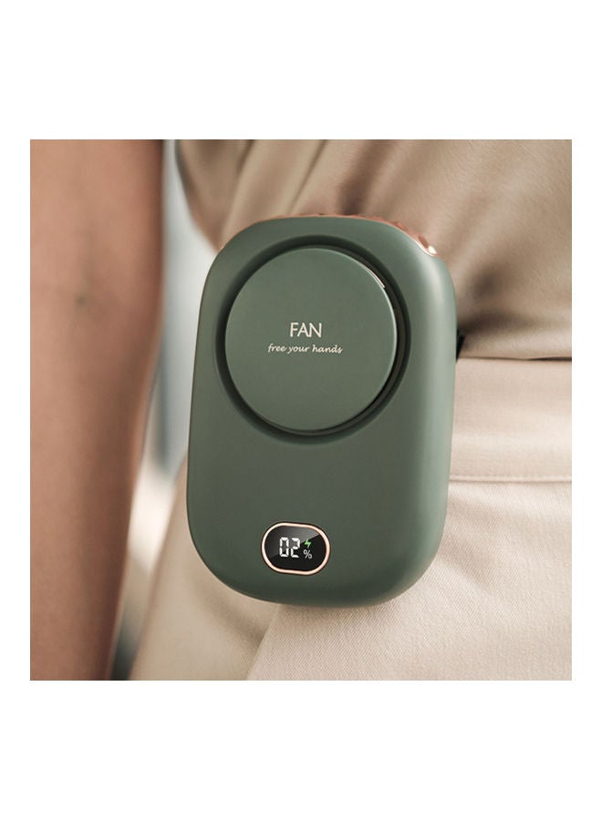 Generic 3-Speed Hand Free Mini Necklace Fan H39421GR-su Green  - Image 2
