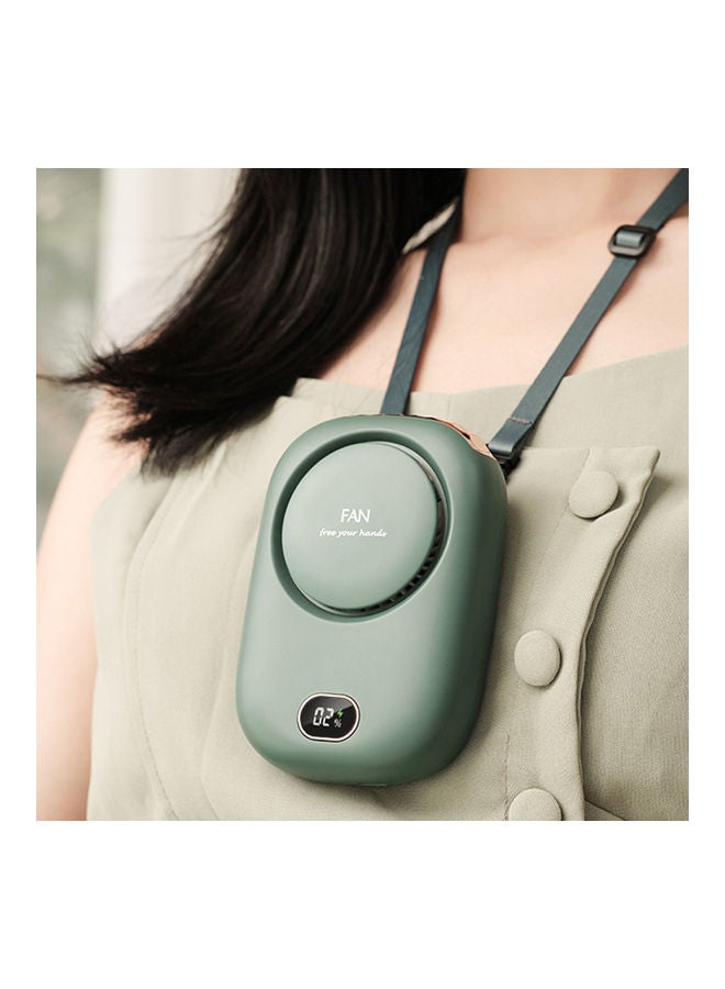 Generic 3-Speed Hand Free Mini Necklace Fan H39421GR-su Green  - Image 3