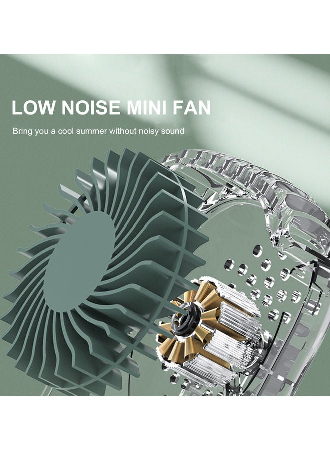 Generic 3-Speed Hand Free Mini Necklace Fan H39421GR-su Green  - Image 4