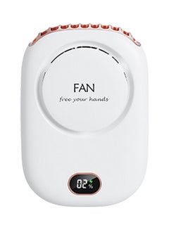 3-Speed Hand Free Mini Necklace Fan H39421W-su White