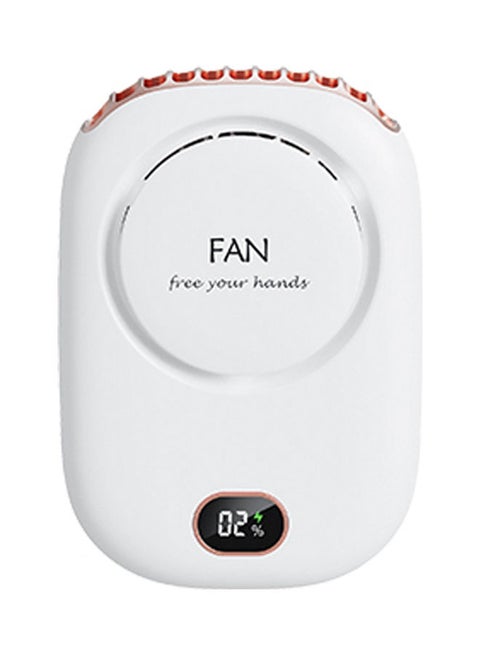 3-Speed Hand Free Mini Necklace Fan H39421W-su White
