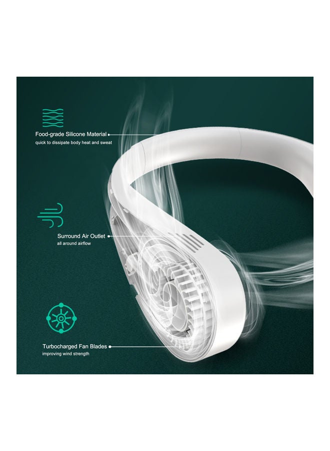 مروحة تعلق على الرقبة بدون شفرات مزودة بثلاث سرعات H39812W-su أبيض - Image 2