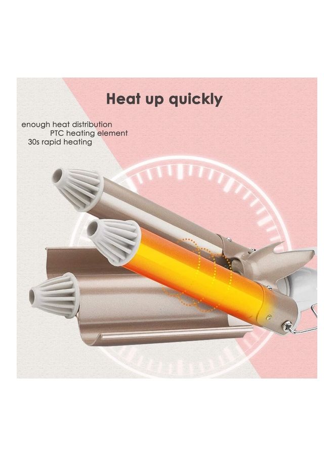 XiuWoo 3 Barrel Iron Hair Curler Rose Gold/White - Image 2