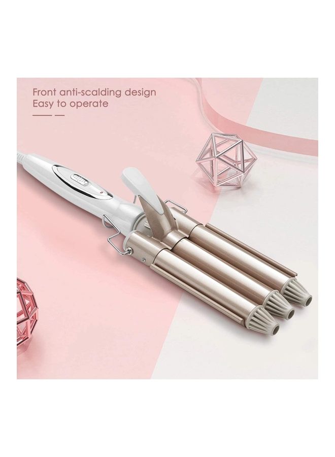 XiuWoo 3 Barrel Iron Hair Curler Rose Gold/White - Image 3