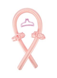 XiuWoo Sponge Heatless Curl Hair Ribbon Set Pink  - Image 1