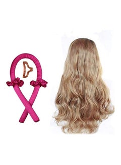 XiuWoo Sponge Heatless Curling Rod Headband Red  - Image 1