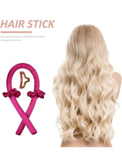 XiuWoo Sponge Heatless Curling Rod Headband Red  - Image 3