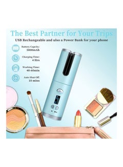 XiuWoo Cordless Hair Curler With Accessories Blue  - Image 4