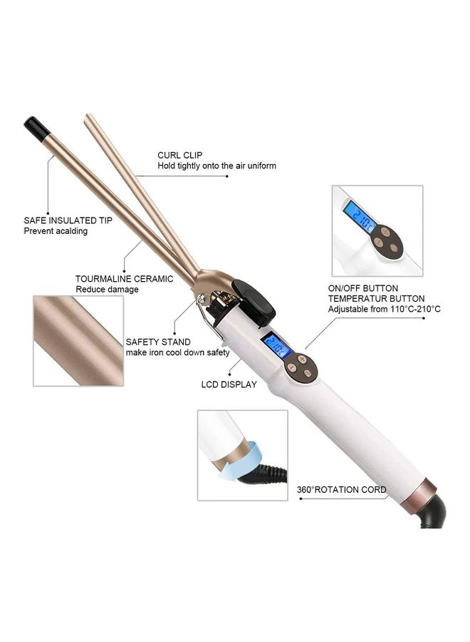 XiuWoo - Ceramic Curling Wand White/Gold - Image 1