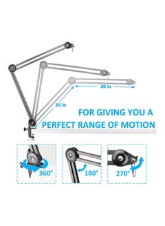 XiuWoo Boom Arm Mic Stand with Pop Filter  - Image 5