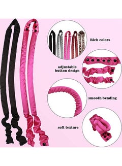 XiuWoo 2-Piece Heatless Curlers Black/Pink  - Image 2