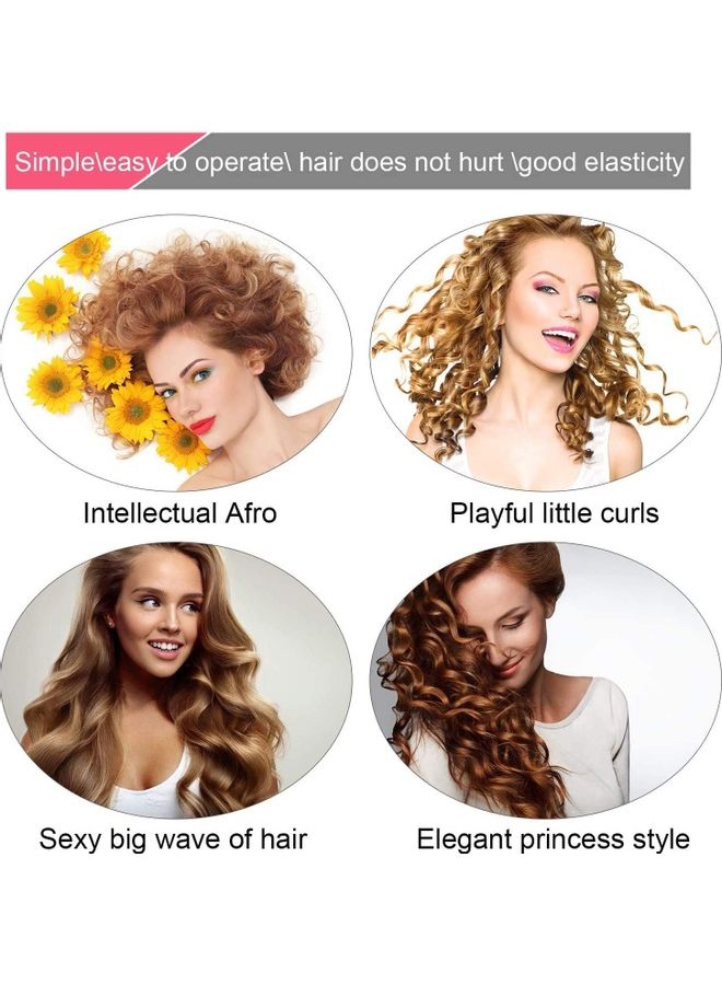 شو وو مجموعة أدوات تجعيد الشعر حلزونية بدون استخدام الحرارة من 31 قطعة متعدد الألوان - Image 3