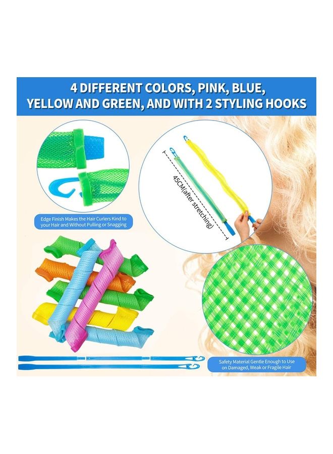 شو وو مجموعة أدوات تجعيد الشعر حلزونية بدون استخدام الحرارة من 31 قطعة متعدد الألوان - Image 4
