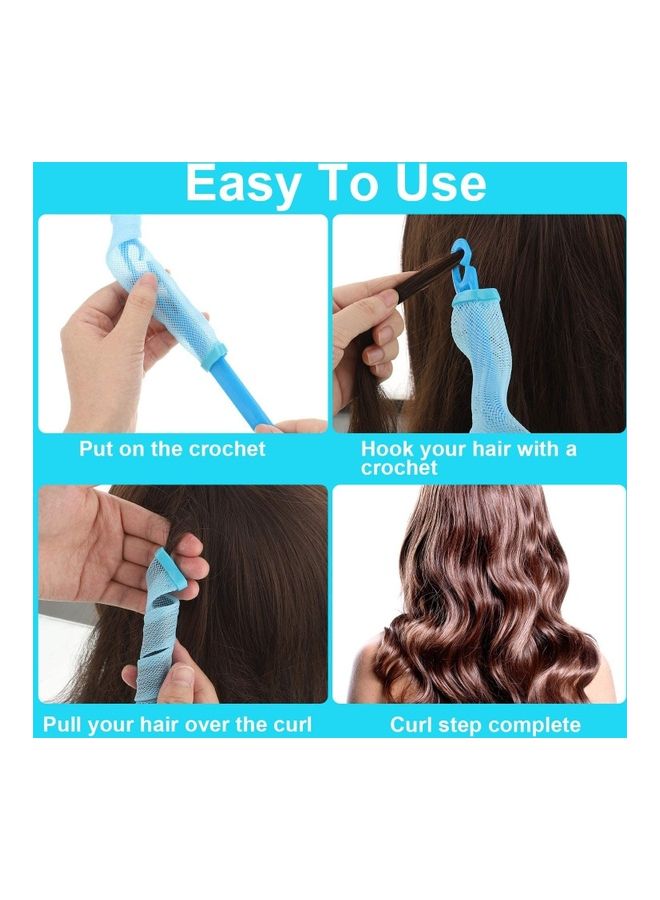 شو وو مجموعة أدوات تجعيد الشعر حلزونية بدون استخدام الحرارة من 31 قطعة متعدد الألوان - Image 5