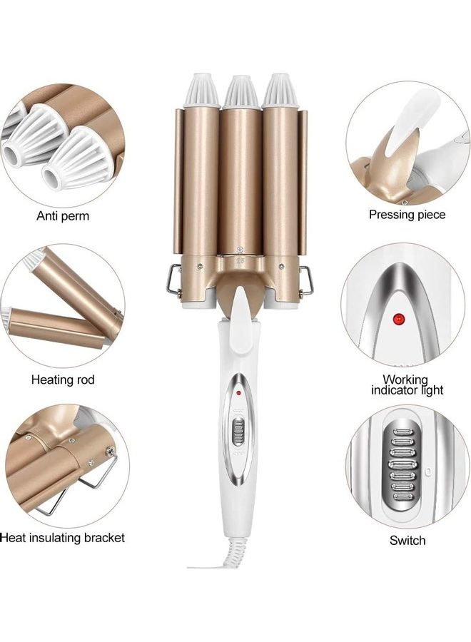 XiuWoo Automatic Hair Curler Gold/White - Image 2