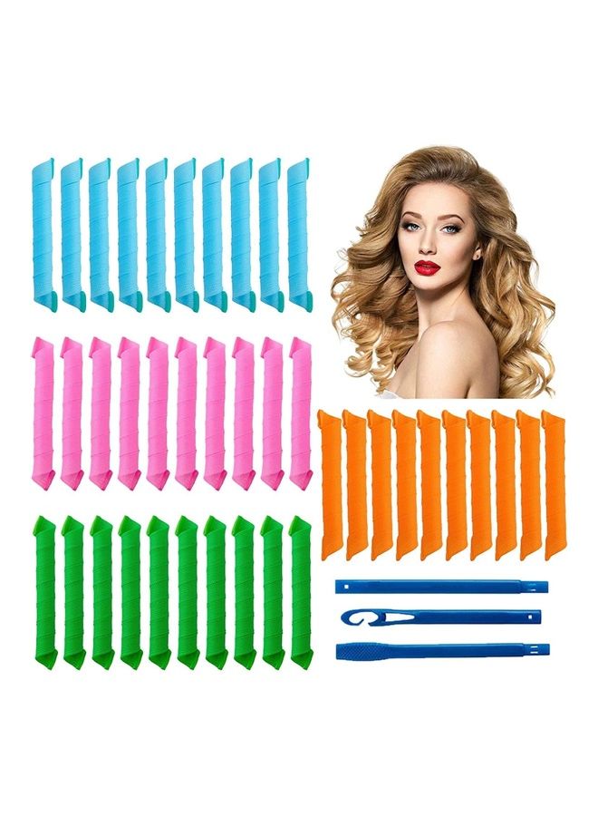 شو وو مجموعة أدوات تجعيد الشعر اللولبية غير الحرارية من 40 قطعة متعدد الألوان - Image 1