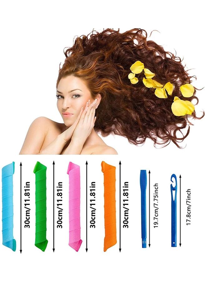 شو وو مجموعة أدوات تجعيد الشعر اللولبية غير الحرارية من 40 قطعة متعدد الألوان - Image 2