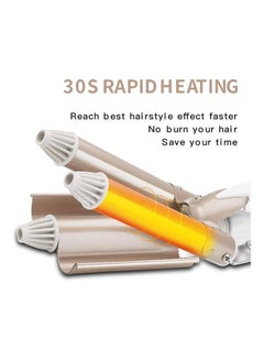 XiuWoo 3-Barrel Hair Curler Gold/White  - Image 4