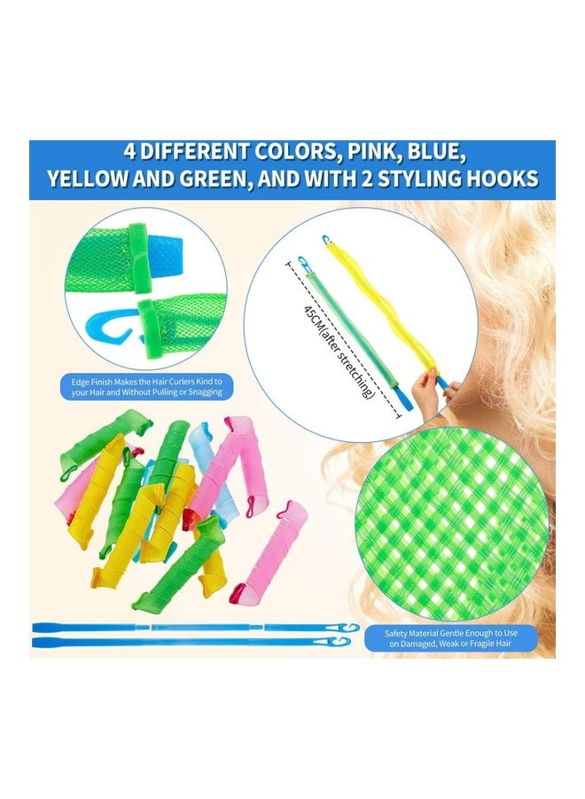 شو وو مجموعة أدوات تجعيد الشعر حلزونية بدون استخدام الحرارة من 31 قطعة متعدد الألوان - Image 4