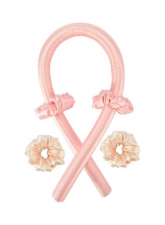 XiuWoo No Heat Silk Curls Headband Pink  - Image 1