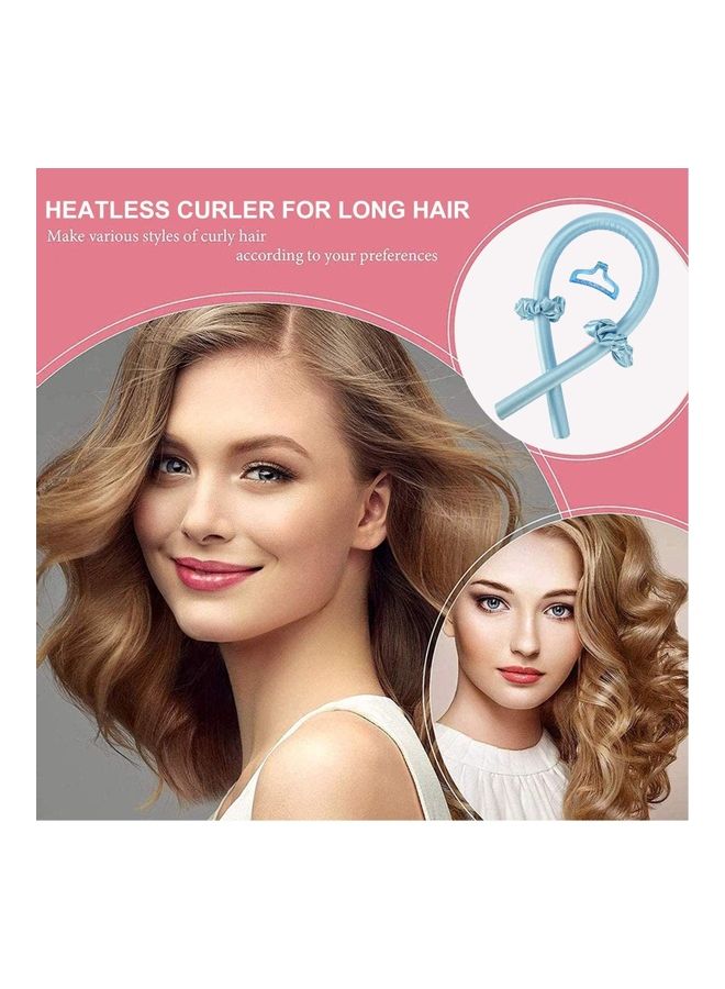 XiuWoo No Heat Silk Curls Headband With Clip Blue - Image 3