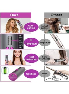 XiuWoo Automatic Hair Curler Black/Pink  - Image 4