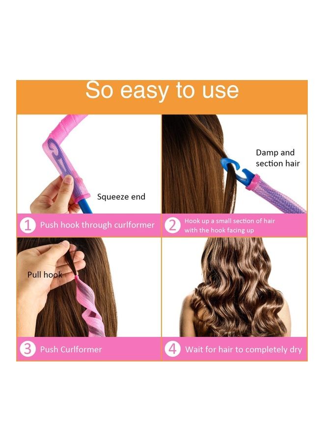 XiuWoo 20-Piece Heatless Spiral Hair Curler Set Multicolour - Image 3