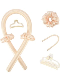XiuWoo Heatless Curling Rod Headband Beige 3x100cm  - Image 1