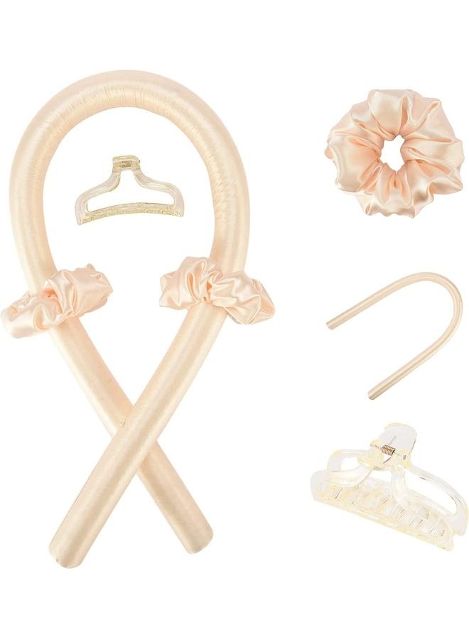 XiuWoo Heatless Curling Rod Headband Beige 3x100cm - Image 1