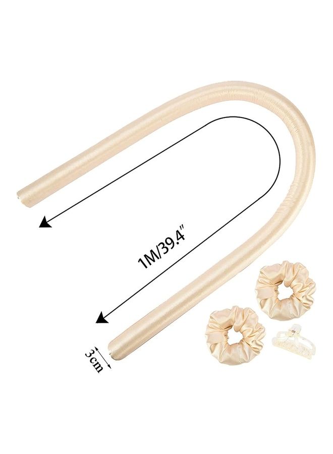XiuWoo Heatless Curling Rod Headband Beige 3x100cm - Image 2