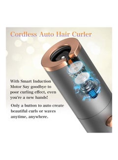 XiuWoo Ceramic Curling Wand Cordless Auto Hair Curler With 6 Temperature Control Silver  - Image 2
