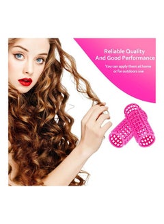XiuWoo 48-Piece Brush Hair Roller With Pins Rose Red/White  - Image 4