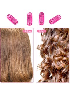 XiuWoo 48-Piece Brush Hair Roller With Pins Rose Red/White  - Image 5