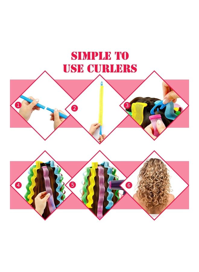 XiuWoo 30-Piece Heatless Spiral Hair Curler Set Multicolour - Image 5