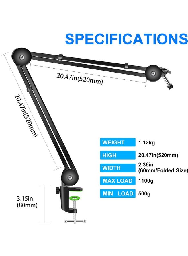 شو وو حامل ميكروفون قابل للتعديل يثبَّت على طاولة صلبة - Image 3