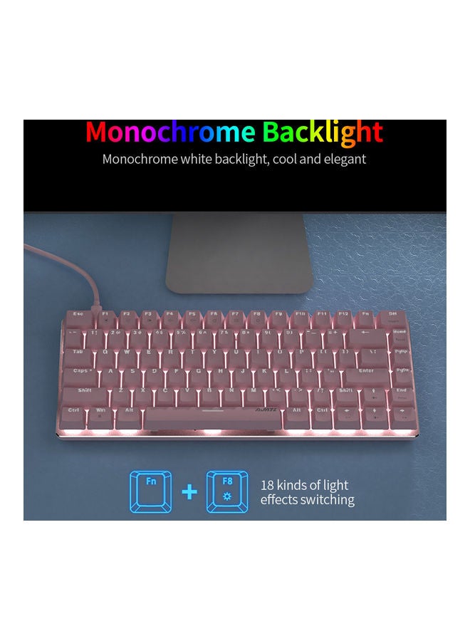 Ajazz AK33 Mechanical Gaming Keyboard Black Blue Switch 82 Keys for PC Games Laptop Ergonomic LED Backlit Pink  - Image 2