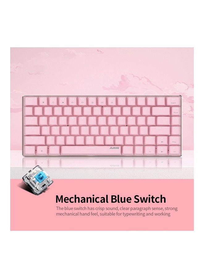 Ajazz AK33 Mechanical Gaming Keyboard Black Blue Switch 82 Keys for PC Games Laptop Ergonomic LED Backlit Pink  - Image 4